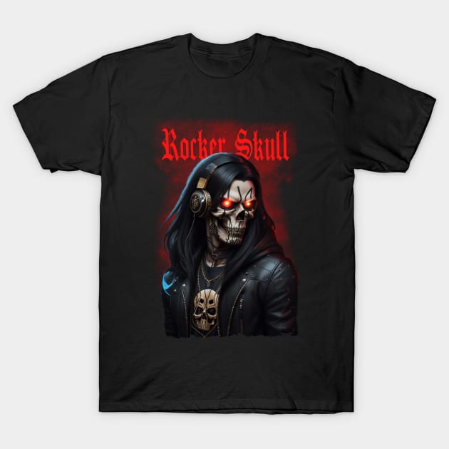 Rocker Skull T-Shirt by w.d.roswell